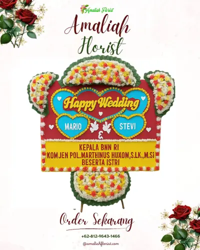 Karangan Papan Bunga Pernikahan di Ciasmara